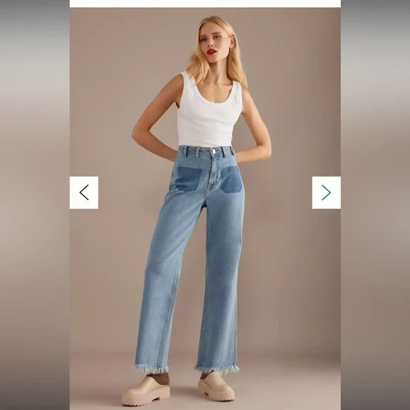 Anthropologie seventy + mochi Mabel high waisted wide leg jeans - Picture 3 of 16